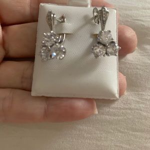 Gorgeous CZ Silver Statement earrings !